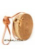 Ata round bag plain pattern with ribbon clip 